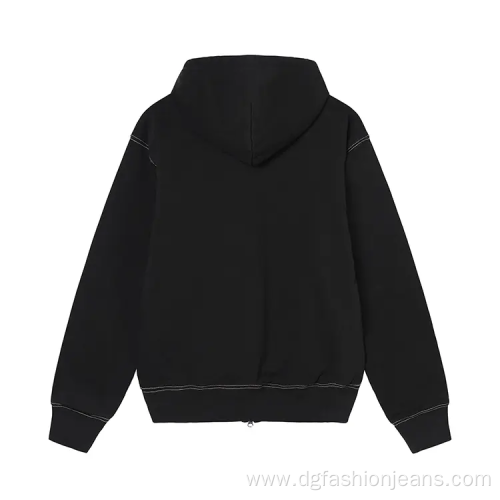 Oversized Blank Hooded Sweatshirt Double Head